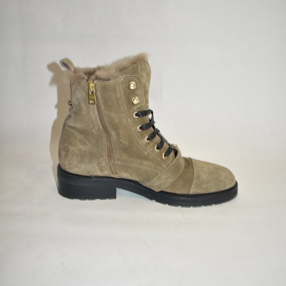 ALLSAINTS Donita Suede Combat Boot with Genuine Shearling Trim 41 EU 11 US - Picture 6 of 8